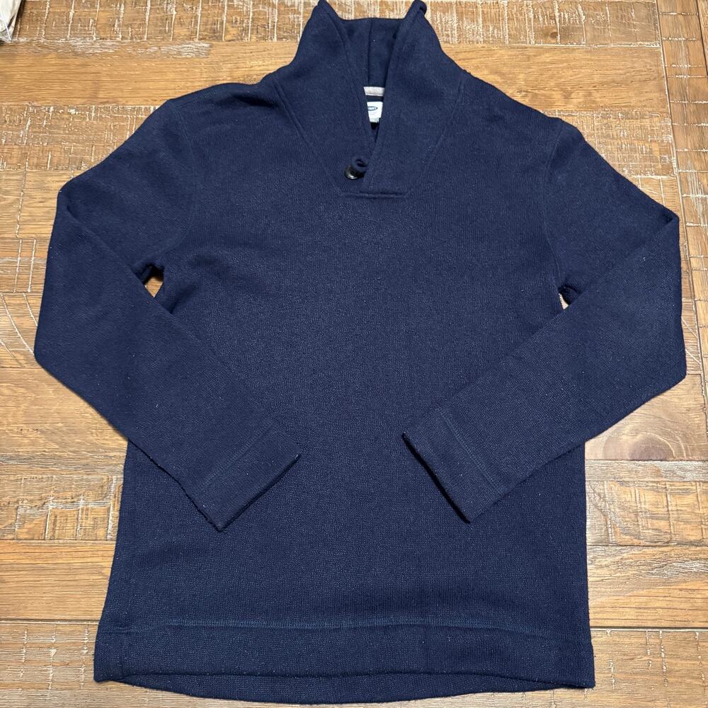 Old Navy Heathered Blue Shawl Collar w Button Pullover Sweater XL Boys 14-16